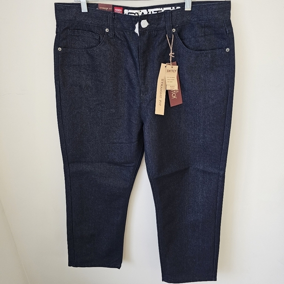 Men's Straight Fit Jeans - Dark Navy - Picture 2 of 9
